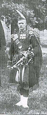 Charles Cameron as a Pipe Major in the Cameron Highlanders in 1929.