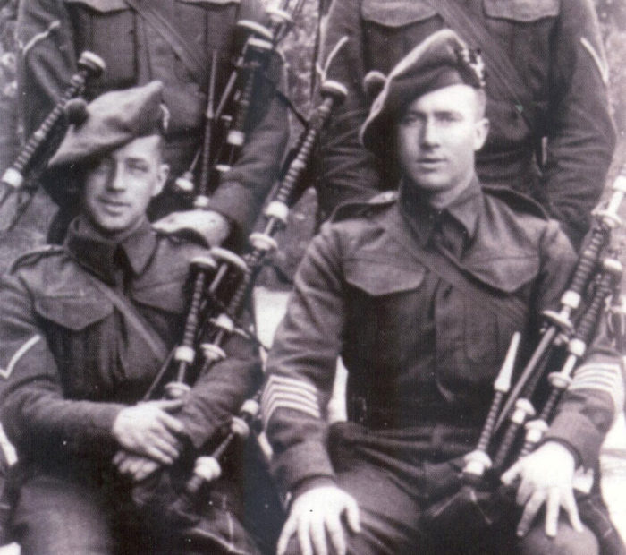 Donald MacLeod and Donald MacLean with the 2nd Battalion Seaforths, Aldershot, 1939.