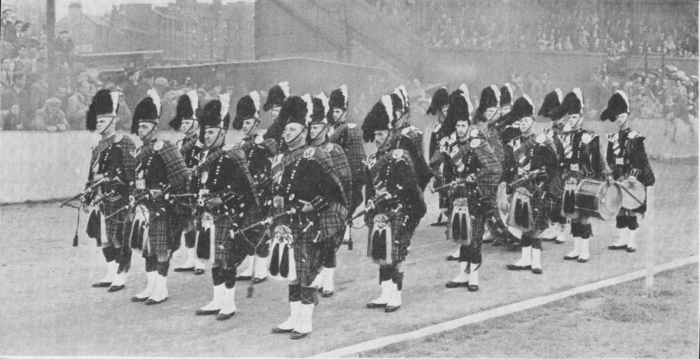 The vaunted Glasgow Police Pipe Band under Pipe Major John MacDonald on the day they won the World Pipe Band Championship in Meadowbank, Edinburgh, August 13, 1949.