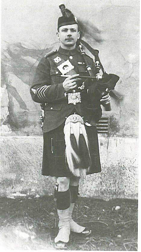 Pipe Major James Robertson around 1920.